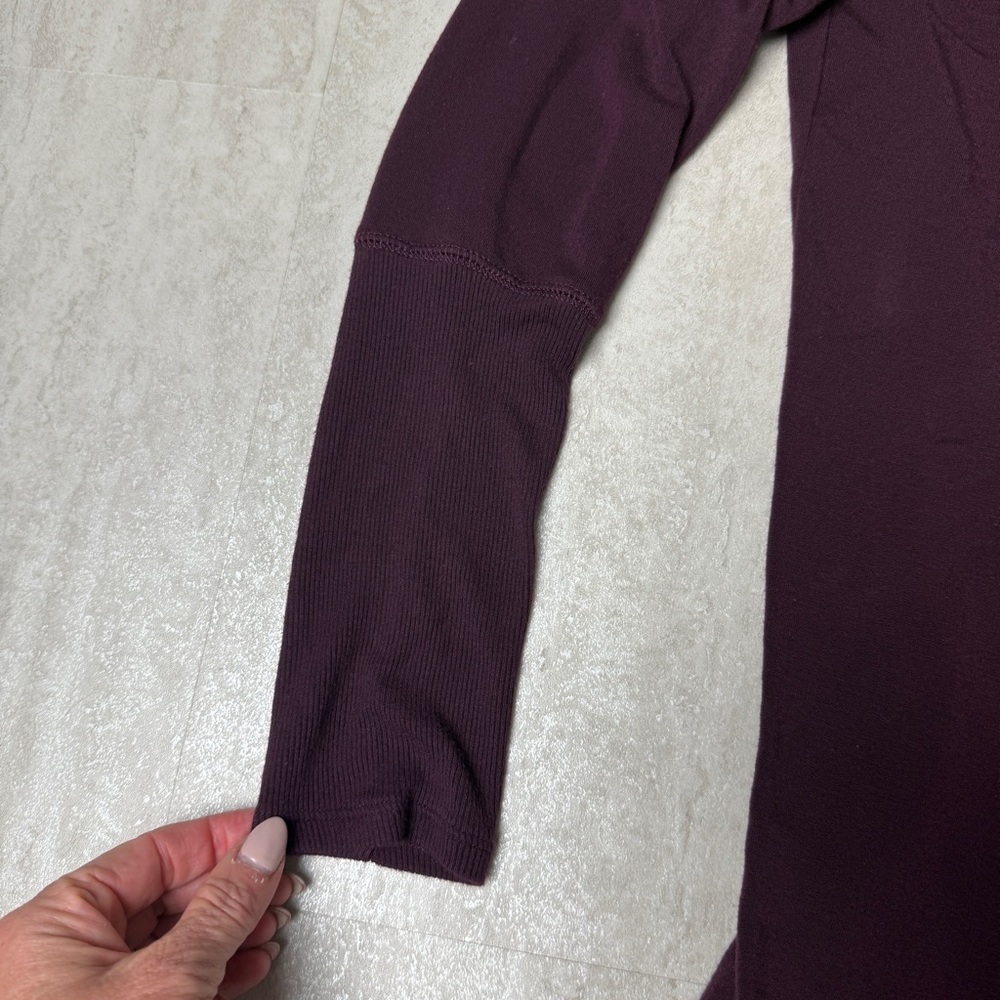 Athleta Solitude Hoodie sweatshirt dress purple burgundy XS - Picture 4 of 12